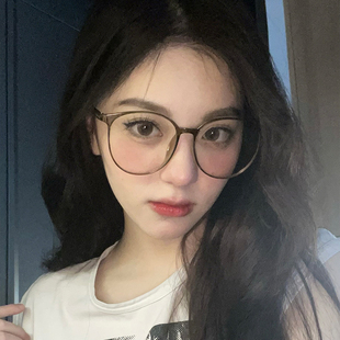 透明眼镜框女超大框显脸小可配近视带度数韩版潮素颜细边眼睛框架