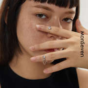 MonSeven紫锆石关节戒指女时尚个性食指戒小众设计感指尖尾戒套装