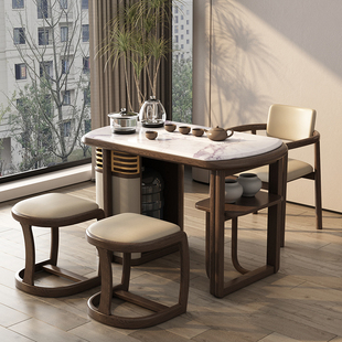 轻奢阳台茶桌椅组合功夫泡茶桌现代实木书房办公室茶室家用小茶台