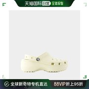 欧洲直邮crocs卡骆驰女士，凉鞋黄色一脚蹬，舒适带洞洞休闲沙滩