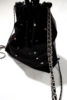 YMBHZ韩国小众女包袋磨砂绒拼接彩色宝石链条双肩包抽绳手提背包