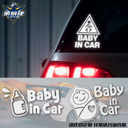 车内有宝宝婴儿baby孕妈妈，创意警示汽车，贴纸反光发光夜荧光车身贴
