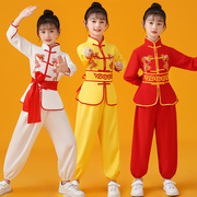 定制六一儿童练功服，男女童武术表演服中国风打鼓武馆训练比赛演出