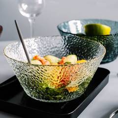 大号透明沙拉碗玻璃个性家用北欧单个水果盘大碗创意日式可爱餐具