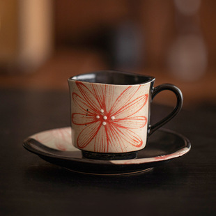 日本陶瓷咖啡套杯日式粗陶风马克杯ins风高颜值杯子 家用简约水杯