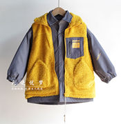 110-150男童棉衣外套冬季儿童休闲套装中大童马甲薄棉服两件套
