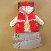 一1岁半女宝宝秋冬装分体款，加厚棉服袄套装洋气，婴儿衣服外套冬季2