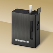 金属创意多功能自动烟盒20支装带单电弧充电打火机跨境