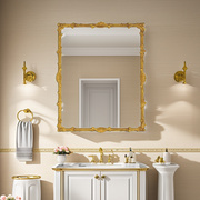 法式复古方形壁挂浴室镜美式复古客厅壁炉装饰镜卫生间洗手台镜子