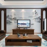 定制新中式古典水墨山水画，墙纸酒店办公室，电视背景墙壁纸茶室卧室