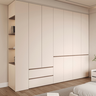 enf实木衣柜家用卧室2024小户型，奶油分段式，大衣橱多层实柜子