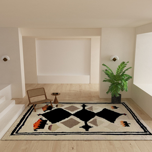 子凡波斯原色系列地毯游牧民族，摩洛哥风卧室，客厅加厚长绒地毯