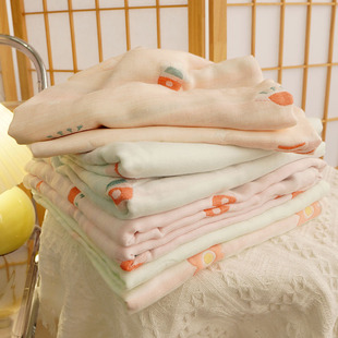 新生儿超柔纱布浴巾春秋夏季冬季四层纯棉洗婴儿，盖毯包被吸水透气