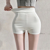 白色短裤女夏2023韩版高腰紧身弹力，包臀休闲裤性感外穿热裤黑