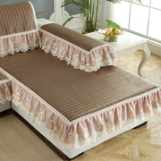 沙发垫夏季冰丝凉席坐垫，防滑藤席夏天客厅，咖啡色凉垫沙发套巾