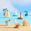 地中海风格小摆件海边冲浪板海贝海鸟海豚海星，帆船沙滩桶模型装饰