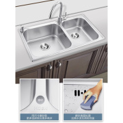 。摩恩水槽双槽套餐304不锈钢拉丝厨房洗菜盆洗碗池水池SK28106SL