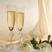 德国进口水晶玻璃香槟杯情侣心形高档高脚杯对装结婚礼物礼盒套装