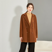 2023年驼色双面羊绒大衣女短款小个子减龄高端冬季韩版羊毛呢外套