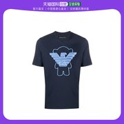 香港直邮潮奢 Emporio Armani 男士海军蓝色teddybear徽标贴布T恤