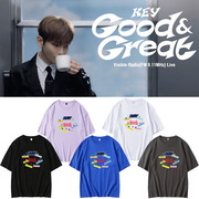 SHINee金基范KEY专辑Good Great周边同款短袖T恤纯棉应援打歌衣服