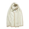 山羊绒围巾女秋冬季白色，米色百搭针织羊毛，花边小披肩两用保暖围脖