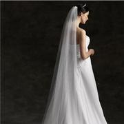 新娘婚纱头纱长款拖尾 3米时尚结婚头纱 新娘头纱长款简约