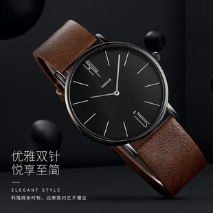 极简设计简约大方超薄手表男士，气质高级感男表防水石英表学生韩版
