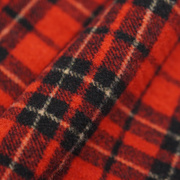 布料面料经典红色苏格兰格子羊毛粗纺面料 春秋格纹大衣外套裙子