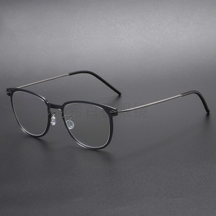 超轻纯钛6.1g林德男女款椭圆框近视眼镜框架无螺丝设计希百视6549