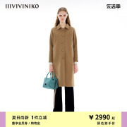 iiiviviniko“羊毛羊绒混纺”修身h型毛呢大衣外套女r349028113d