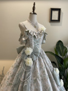 罗西娅(罗西娅)颂礼定金，原创设计lolita花嫁成人，礼服华丽齐地婚纱绿