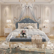 法式轻奢卧室实木雕花双人床欧式古典宫廷风1.8米别墅公主床