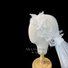 法式复古帽新娘结婚白色，蕾丝头纱跟妆写真摄影森系头饰品超仙
