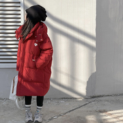 韩国童装儿童羽绒服，中长款过膝加厚冬装，男童女童青少年大码亲子装