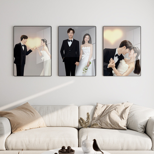 婚纱照相框照片墙定制组合挂墙结婚照全家福水晶相片打印放大制作