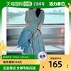 日本直邮miniministore女士连衣裙蓝绿色，碎花女装直筒直筒裙