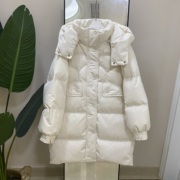 贝壳款韩版白鹅羽绒服女2023冬季小个子短款可脱卸帽斗篷外套
