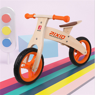 铭塔儿童木制平衡车无脚踏车自行车宝宝滑行车玩具男女木质滑步车
