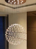 别墅复式楼客厅水晶吊灯楼梯，中空圆球形现代简约挑空餐厅创意大气