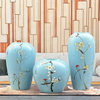 景德镇陶瓷器三件套新中式手绘花瓶，客厅电视柜玄关家居，装饰品摆h