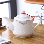 陶瓷茶壶单壶大容量 家用骨瓷1-2升泡茶耐高温带过滤网冷水壶