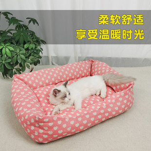 狗窝猫窝冬季保暖小型犬，泰迪比熊狗床垫子，四季通用可拆洗猫咪用品