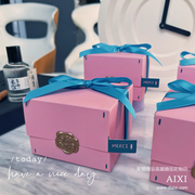 喜糖盒欧式莫兰迪粉色蓝色结婚生日大号放烟定制火漆伴手礼盒