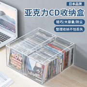 日本家用dvd碟片cd盒，透明亚克力光盘收纳盒，塑料专辑游戏碟储存箱