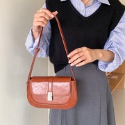 质感小众韩版复古单肩小包手提包上班通勤女PU定型腋下包包