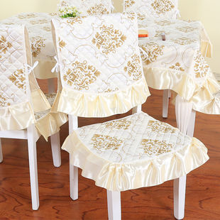 简约现代通用餐椅垫套装田园餐桌椅子坐垫靠背套罩长方形桌布布艺