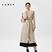 lancy朗姿高级感羊绒大衣女，冬季收腰显瘦品牌双面呢羊毛外套