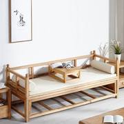 新中式实木罗汉床榆木折叠床，禅意简约茶室客厅家用小户型沙发床榻