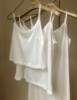 东大门白色半透明中长衬裙牛奶丝吊带裙睡衣宽松单层内搭打底衫